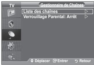 SAMSUNG LE40A552P3R - A l'aide de la fonction Gestionnaire de Chaînes, vous pouvez aisément verrouiller ou ajouter des canaux. - 2