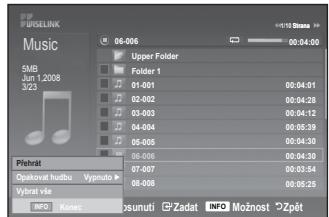 SAMSUNG LE40A552P3R - Používání seznamu MP3 - 2