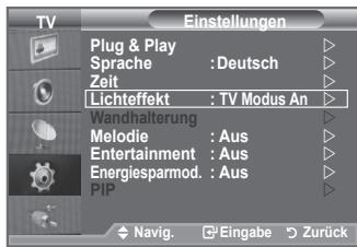 SAMSUNG LE40A552P3R - Einstellen des Lichteffekts (modellabhängig) - 1