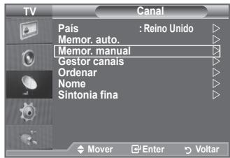 SAMSUNG LE40A552P3R - Quando memorizar canais manualmente, pode escolher: - 1