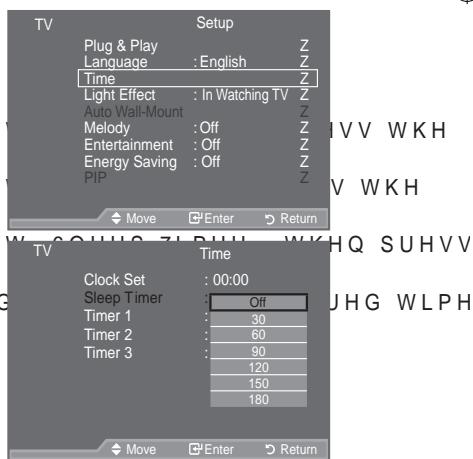 SAMSUNG LE40A557P2F - Setting the Sleep T imer - 1