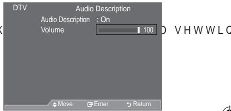 SAMSUNG LE40A557P2F - Selecting the Audio Description - 3
