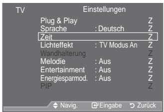 SAMSUNG LE40A557P2F - Aktuelle Uhrzeit einstellen und anzeigen - 1