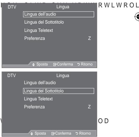 SAMSUNG LE40A557P2F - Selezione della lingua preferita (sottotitoli, audio o teletext) - 1
