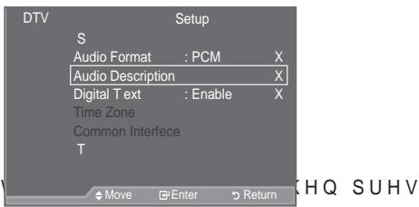 SAMSUNG LE40A557P2F - Selecting the Audio Description - 1