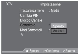 SAMSUNG LE40A557P2F - Impostazione dei sottotitoli - 1