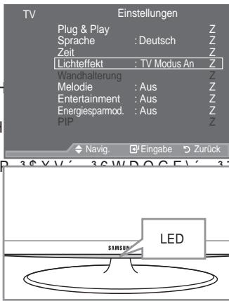 SAMSUNG LE40A557P2F - Einstellen des Lichteffekts (modellabhängig) - 1