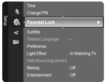 SAMSUNG LE40A568P3M - Setting up the Parental Lock - 1