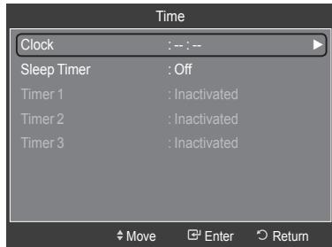 SAMSUNG LE40A568P3M - Option 1: Setting the Clock Manually - 2