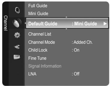 SAMSUNG LE40A568P3M - Setting the Default Guide - 1