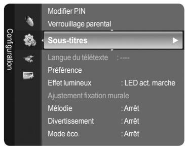 SAMSUNG LE40A568P3M - Configuration des sous-titres - 1