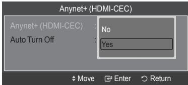SAMSUNG LE40A568P3M - Setting an Anynet ^+ Device to turn Off Automatically when the TV is Turned Off - 1
