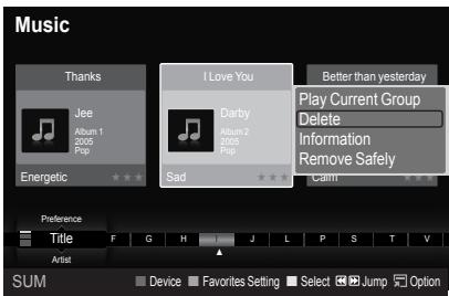SAMSUNG LE40A568P3M - Deleting the Music file - 1