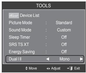 SAMSUNG LE40A568P3M - Selecting the Sound Mode - 1