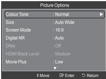 SAMSUNG LE40A568P3M - Activating Picture Options - 2