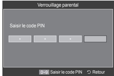 SAMSUNG LE40A626 - Réglage de votre numéro d'identification personnel (NIP) - 5