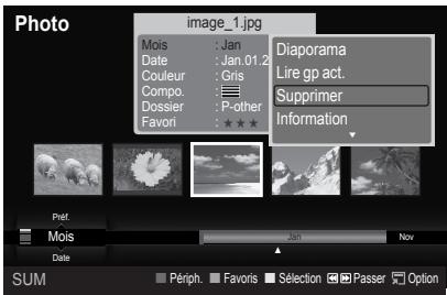 SAMSUNG LE40A626 - Suppression d'un fichier photo - 1