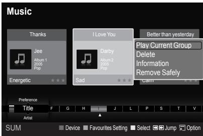 SAMSUNG LE40A626 - Playing the music group - 1