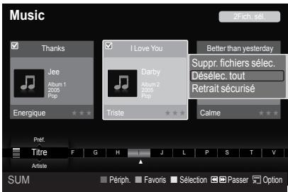 SAMSUNG LE40A626 - Suppression de plusieurs fichiers musicaux - 1