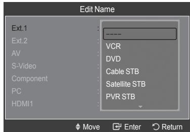 SAMSUNG LE40A626 - To Edit the Input Source Name - 3