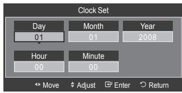 SAMSUNG LE40A626 - Option 1: Setting the Clock Manually - 5