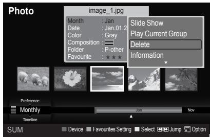 SAMSUNG LE40A626 - Deleting the Photo file - 1