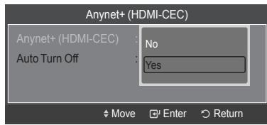 SAMSUNG LE40A626 - Setting an Anynet+ Device to turn Off Automatically when the TV is Turned Off - 1
