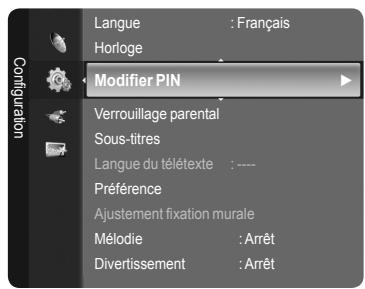 SAMSUNG LE40A626 - Réglage de votre numéro d'identification personnel (NIP) - 1
