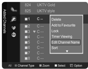 SAMSUNG LE40A626 - Edit Channel Name-Analogue - 2
