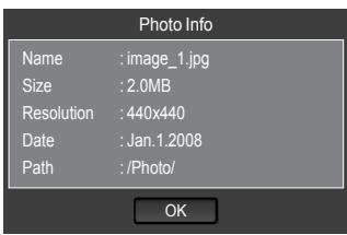 SAMSUNG LE40A626 - Viewing the Photo Information - 2