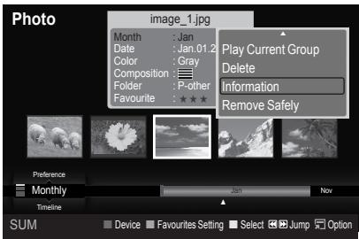 SAMSUNG LE40A626 - Viewing the Photo Information - 1