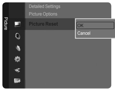 SAMSUNG LE40A626 - Resetting the Picture Settings to the Factory Defaults - 1