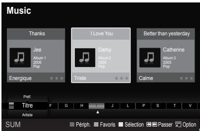 SAMSUNG LE40A626 - Tri de la liste de musiques - 2