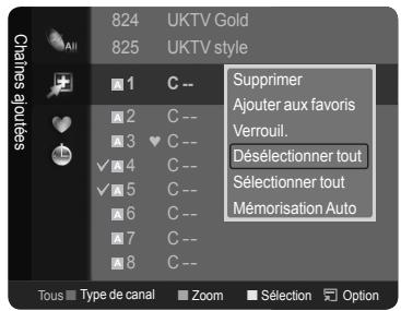SAMSUNG LE40A626 - Sélection et désélection de toutes les chaînes - 1