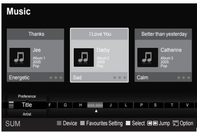 SAMSUNG LE40A626 - Sorting Music List - 2
