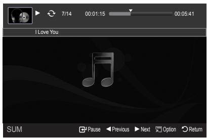 SAMSUNG LE40A626 - Playing the selected music files - 2