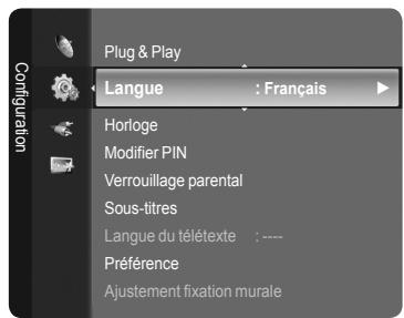 SAMSUNG LE40A626 - Sélection d'une langue de menu - 1