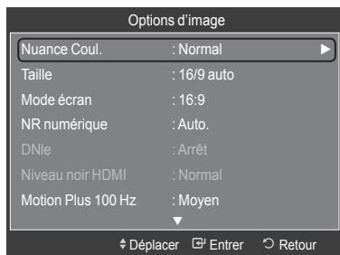 SAMSUNG LE40A626 - Activation des options d'image - 2