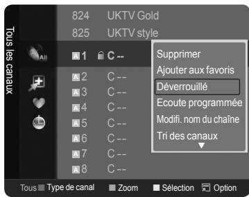 SAMSUNG LE40A626 - Déverrouillage de chaînes - 1