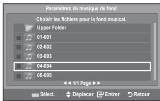 SAMSUNG LE40A656A1F - Paramètres de musique de fond : - 1