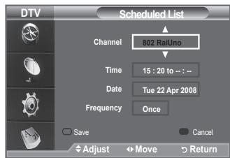 SAMSUNG LE40A656A1F - Using the Scheduled List - 5