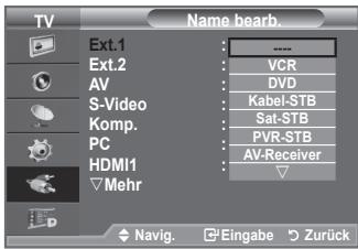 SAMSUNG LE40A656A1F - Sie können zwischen den an den Eingangsbuchsen des Fernsehgerats angeschlossenen externen Quellen auswahlen. - 4