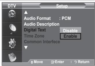 SAMSUNG LE40A656A1F - Selecting the Digital Text (UK only) - 1