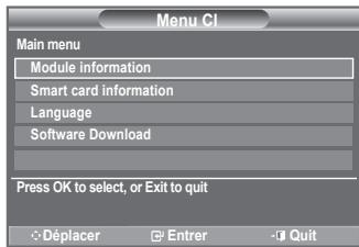 SAMSUNG LE40A656A1F - Sélection du menu CI (Interface commune) - 1