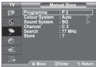 SAMSUNG LE40A656A1F - Storing Channels Manually - 2