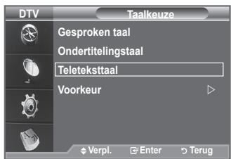 SAMSUNG LE40A656A1F - U kunt de standardtaal voor ondertiteling, audio en teletekst wijzigen. Hiermee geeft u de taalformatie voor het inkomende signalaal wee. - 3