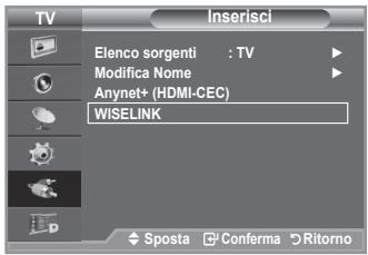 SAMSUNG LE40A656A1F - Utilizzo del menu WISELINK - 1
