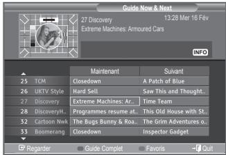 SAMSUNG LE40A656A1F - Dans le menu EPG, vous pouvez afficher tous les canaux ou les canaux favoris. - 2