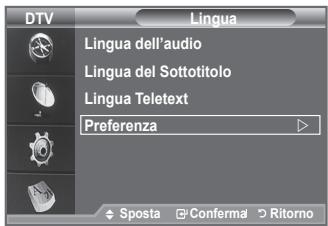 SAMSUNG LE40A656A1F - Selezione della lingua preferita (sottotitoli, audio o teletext) - 4