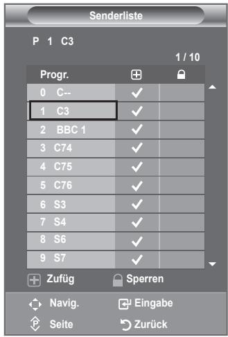 SAMSUNG LE40A656A1F - Sender hinzufugen/sperren - 3